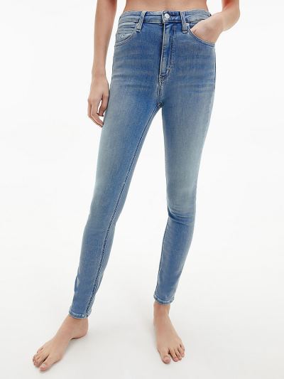 Calvin Klein Ruhák HU492281 | Calvin Klein High Rise Női Farmernadrág Világos Kék